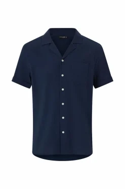 Ellos Skjorter>Collection Resort-skjorte i seersucker Marineblå