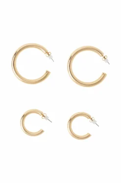 Ellos Smykker>Collection Ørestikker sæt af to forskellige par Guld