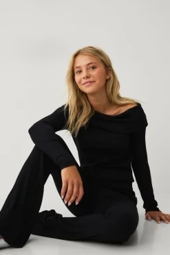 Ellos Collection Ribbede leggings Sort