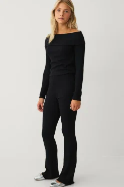 Ellos Collection Ribbede leggings Sort