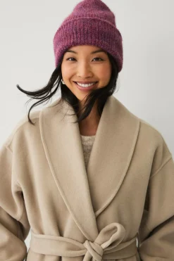 Ellos Collection Ribstrikket hue Rød/blå Clearance