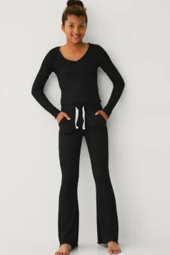 Ellos Toppe & T-Shirts>Collection Ribbet lounge-top sort