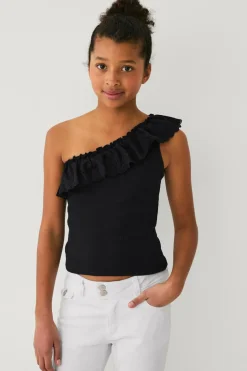 Ellos Toppe & T-Shirts>Collection Ribbet top Astrid Sort