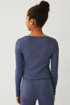 Ellos Collection Ribbet lounge-top Blå Outlet