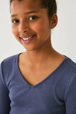 Ellos Collection Ribbet lounge-top Blå Outlet