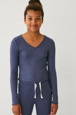 Ellos Collection Ribbet lounge-top Blå Outlet