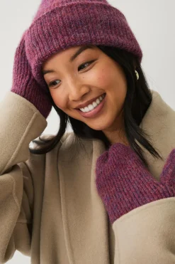 Ellos Handsker & Vanter>Collection Ribstrikkede vanter Rød/Blå