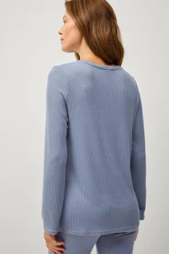 Ellos Collection Ribstrikket top Blå Best