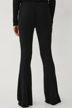 Ellos Collection Ribbede afslappede bukser Sort