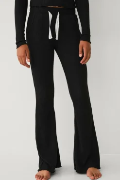 Ellos Collection Ribbede afslappede bukser Sort