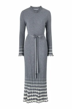 Ellos Collection Ribbet maxi kjole Grå Hot