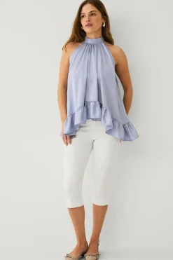 Ellos Skjorter & Bluser>Collection Ærmeløs bluse med dikkedarer Blå