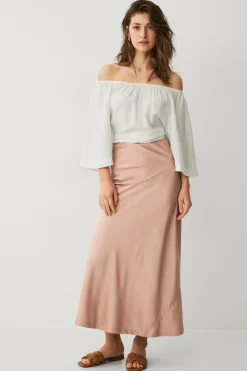 Ellos Nederdele>Collection Satinkjole Brun