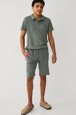 Ellos Collection Shorts Jason i frotté Grågrøn New