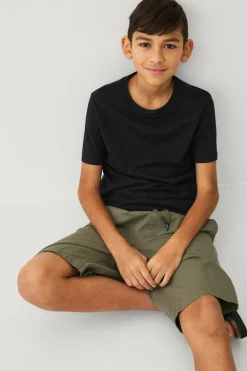 Ellos Collection Shorts i bomuldstwill Grøn Outlet