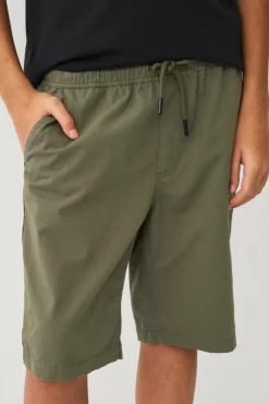 Ellos Collection Shorts i bomuldstwill Grøn Outlet