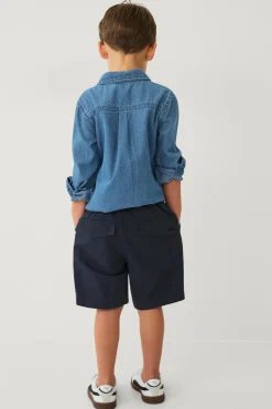 Ellos Collection Shorts i bomuldstwill Gråblå Outlet