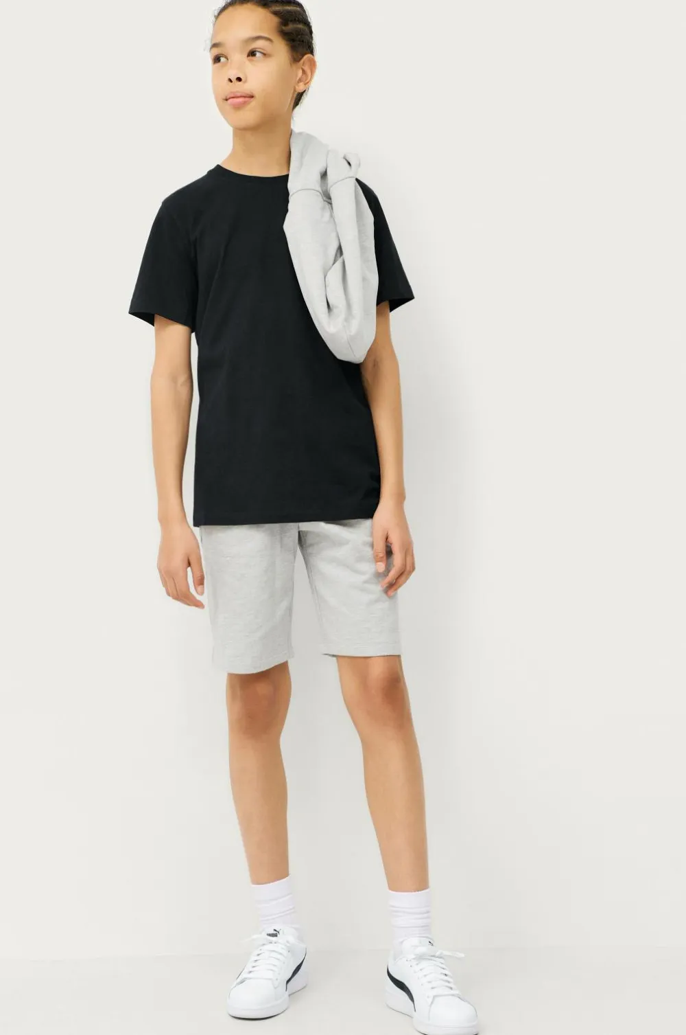 Ellos Basistøj|Shorts>Collection Shorts Basic Sweatshorts Lysegrå melange
