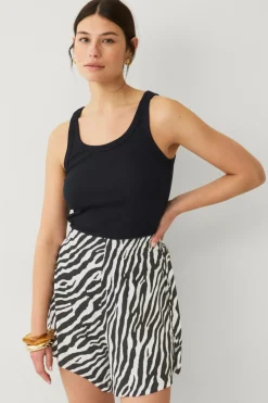 Ellos Collection Shorts i tricot Offwhite/sortmønstret Sale