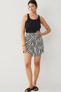 Ellos Collection Shorts i tricot Offwhite/sortmønstret Sale