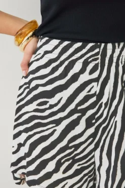 Ellos Collection Shorts i tricot Offwhite/sortmønstret Sale