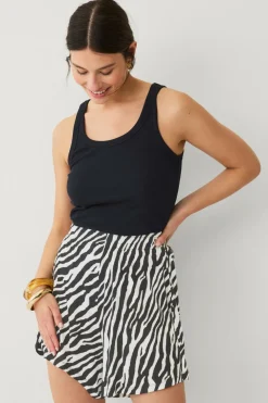 Ellos Collection Shorts i tricot Offwhite/sortmønstret Sale