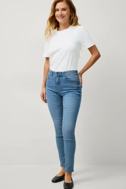 Ellos Collection Skinny stretchjeans med høj talje Lyseblå denim Discount