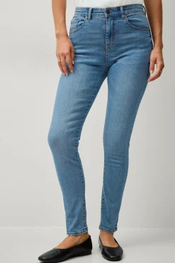 Ellos Collection Skinny stretchjeans med høj talje Lyseblå denim Discount