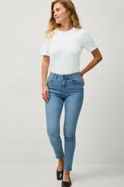 Ellos Collection Skinny stretchjeans med høj talje Lyseblå denim Discount