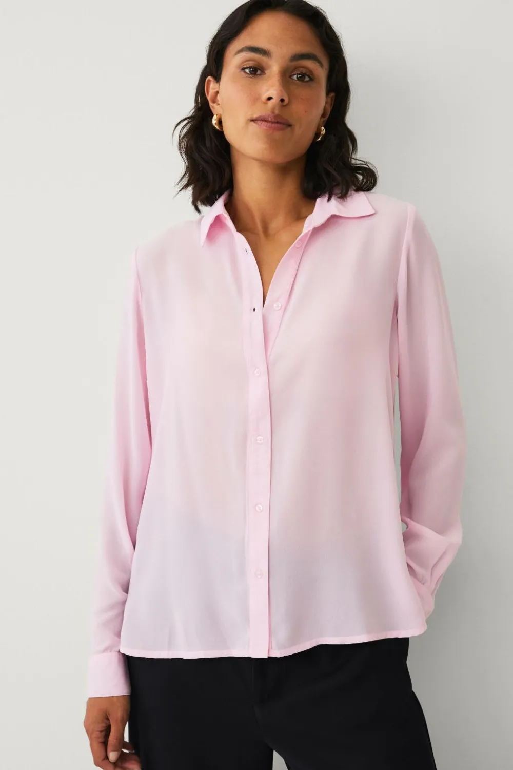 Ellos Collection Skjorte i crepe rosa Discount