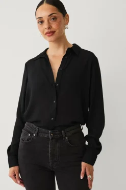 Ellos Skjorter & Bluser>Collection Skjorte i crepe sort