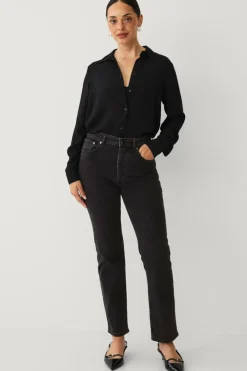 Ellos Skjorter & Bluser>Collection Skjorte i crepe sort