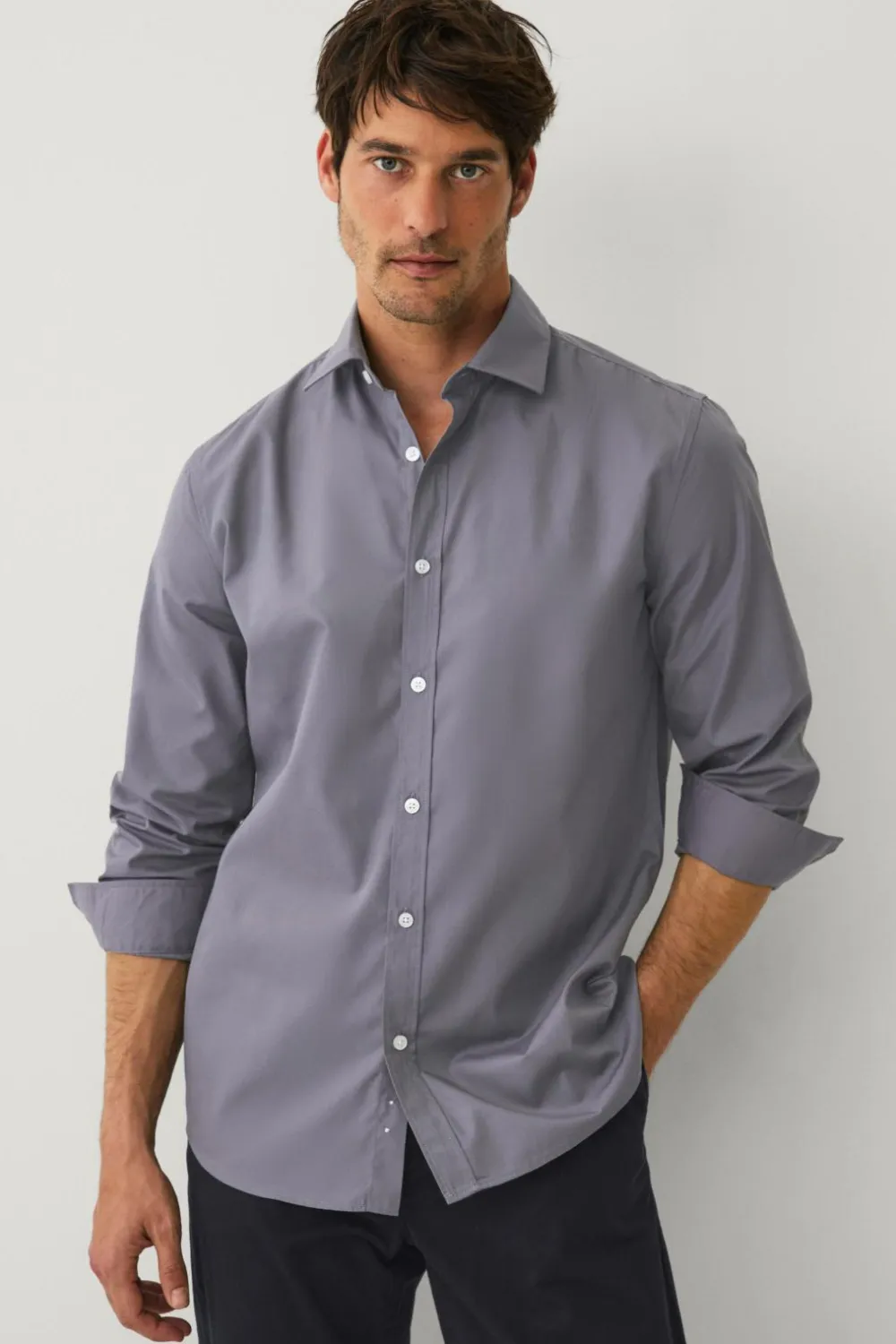 Ellos Collection Skjorte Yale Easy Iron Grå Clearance