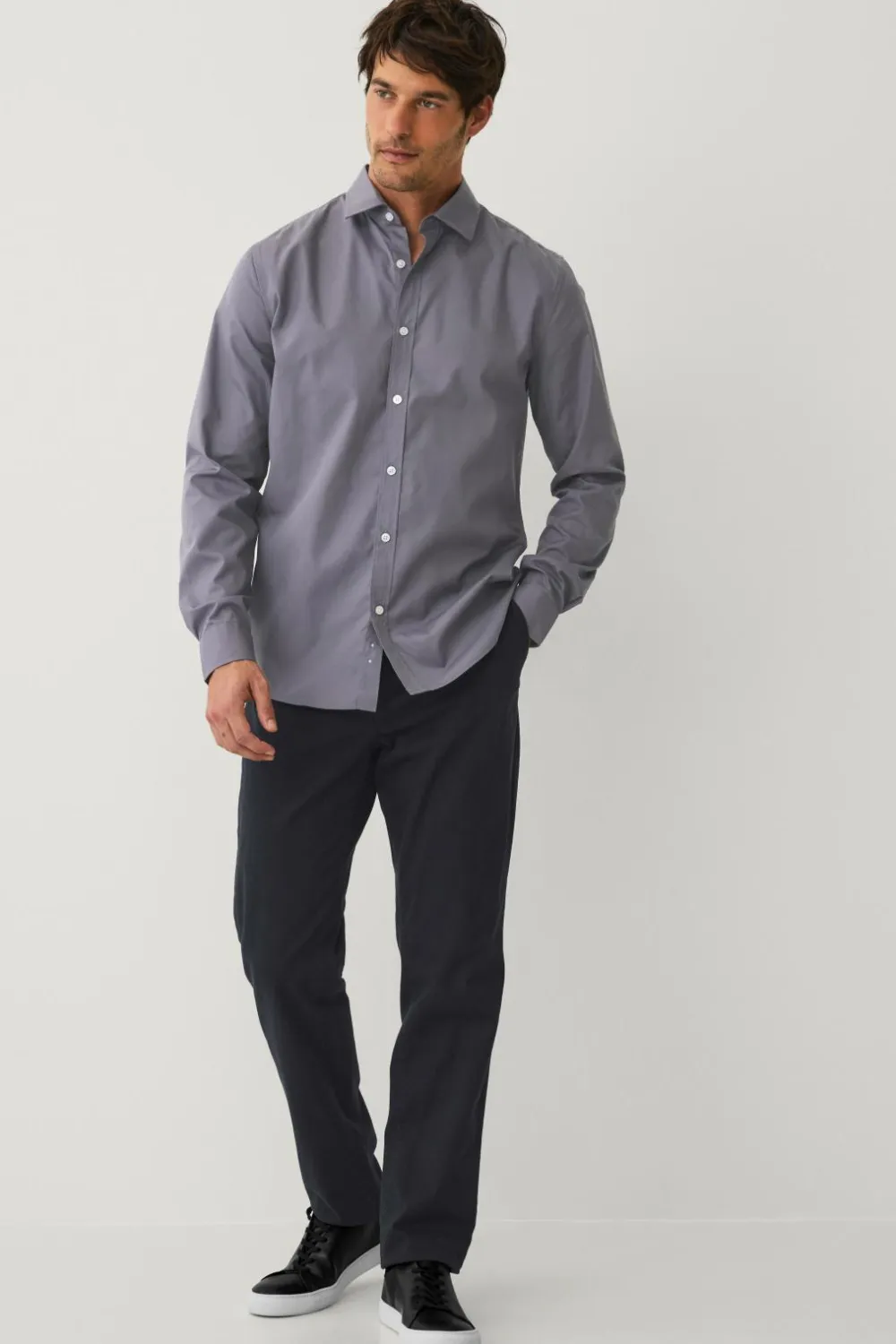 Ellos Collection Skjorte Yale Easy Iron Grå Clearance