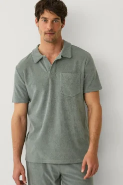 Ellos Skjorter>Collection Skjorte i frotté Grågrøn