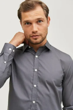 Ellos Collection Skjorte Yale Easy Care Excaliburgrå Best