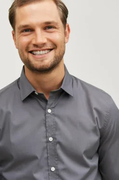 Ellos Collection Skjorte Yale Easy Care Excaliburgrå Best