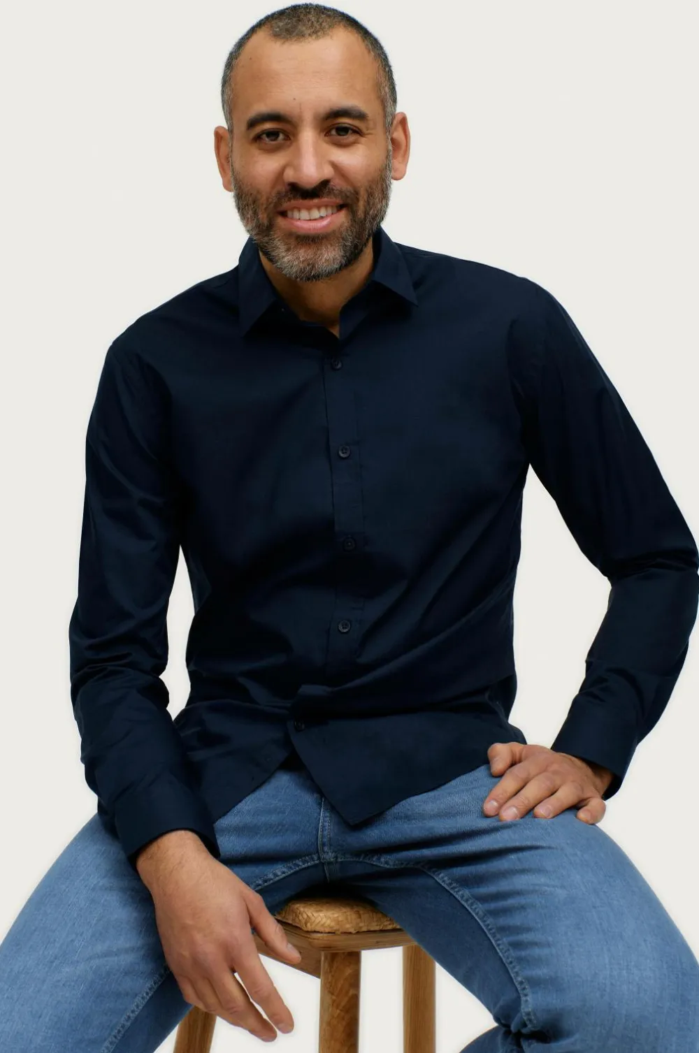 Ellos Collection Skjorte Yale Easy Care Marinbläs Hot