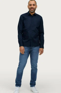 Ellos Collection Skjorte Yale Easy Care Marinbläs Hot