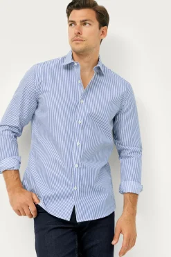 Ellos Skjorter>Collection Skjorte Yale Easy Iron Blå/hvid stribet
