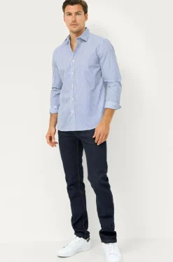 Ellos Skjorter>Collection Skjorte Yale Easy Iron Blå/hvid stribet