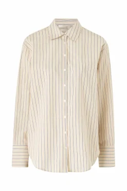 Ellos Collection Skjorte med lange ærmer Beige stribet Hot