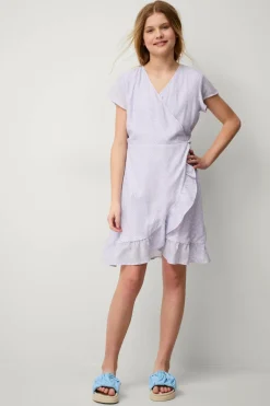 Ellos Kjoler>Collection Slå-om kjole Sandy B Girl Lyslilla blomstret