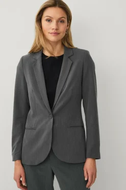 Ellos Collection Smal pasform habitjakke Gråmeleret Outlet