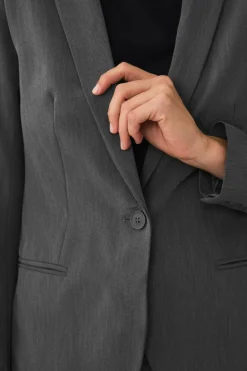 Ellos Collection Smal pasform habitjakke Gråmeleret Outlet