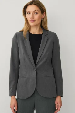 Ellos Collection Smal pasform habitjakke Gråmeleret Outlet