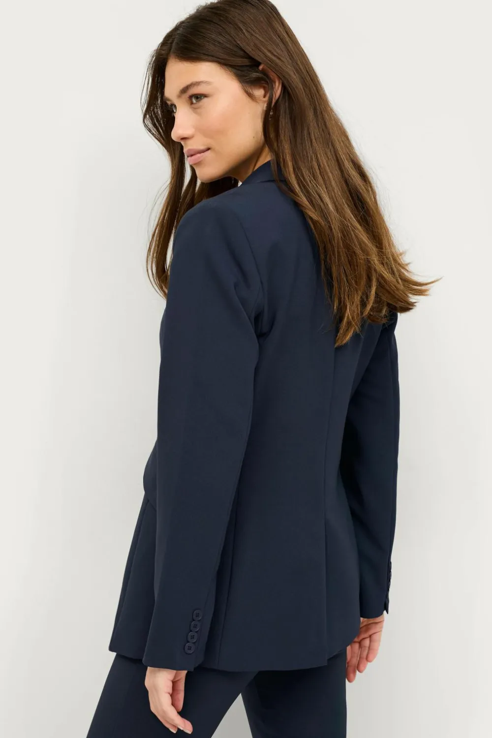 Ellos Blazere & Veste>Collection Smal pasform habitjakke Marineblå