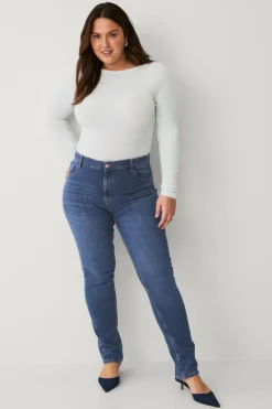 Ellos Collection Smalle stretchjeans med høj talje Blå Original Denim