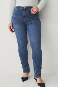 Ellos Collection Smalle stretchjeans med høj talje Blå Original Denim