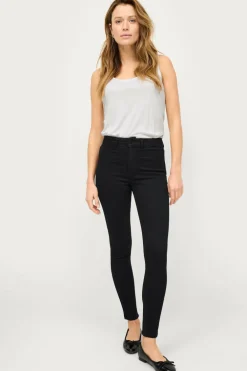 Ellos Jeans>Collection Smalle stretch-jeggings med mediumhøj talje Sort denim